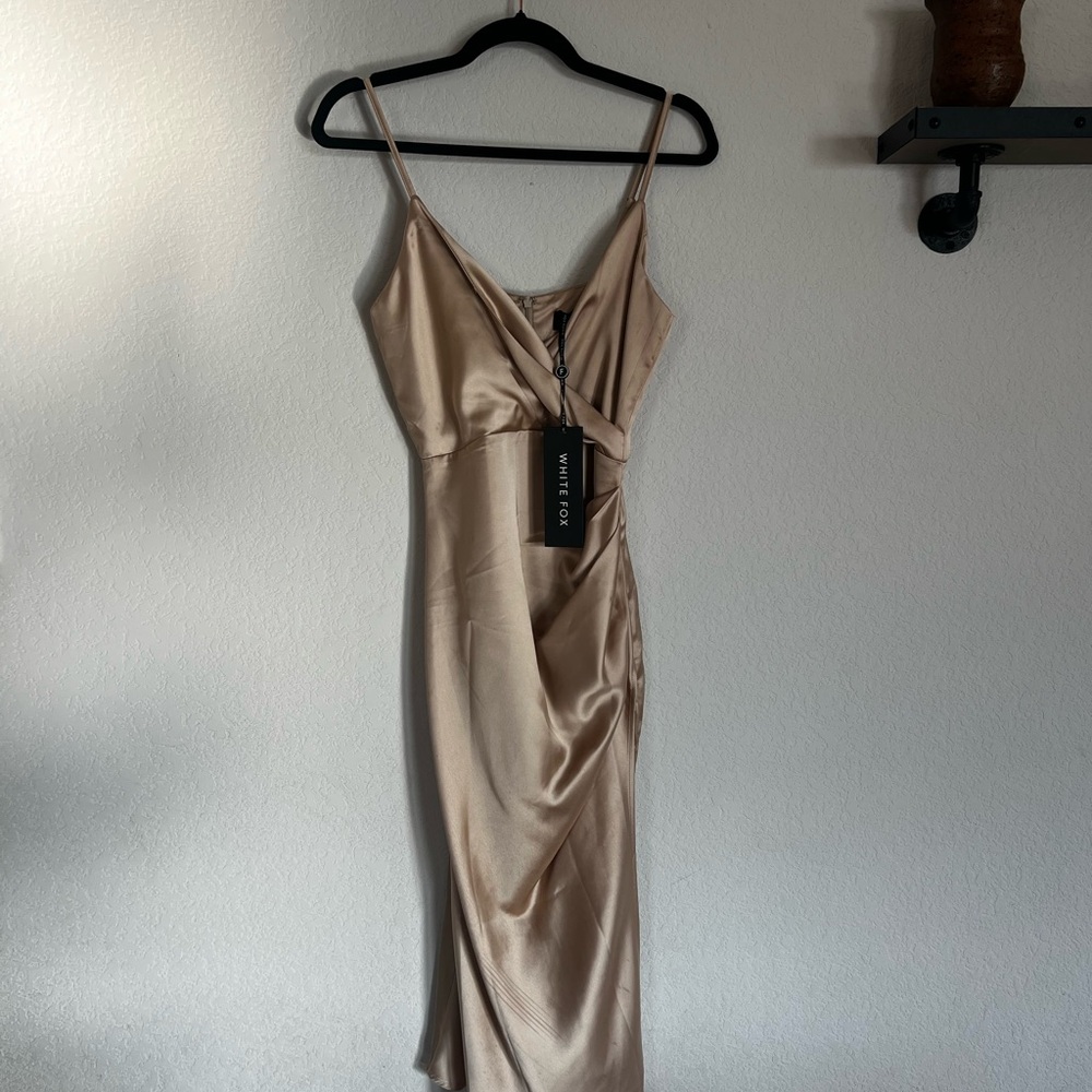 NWT White Fox Ever After Midi Dress - Champagne